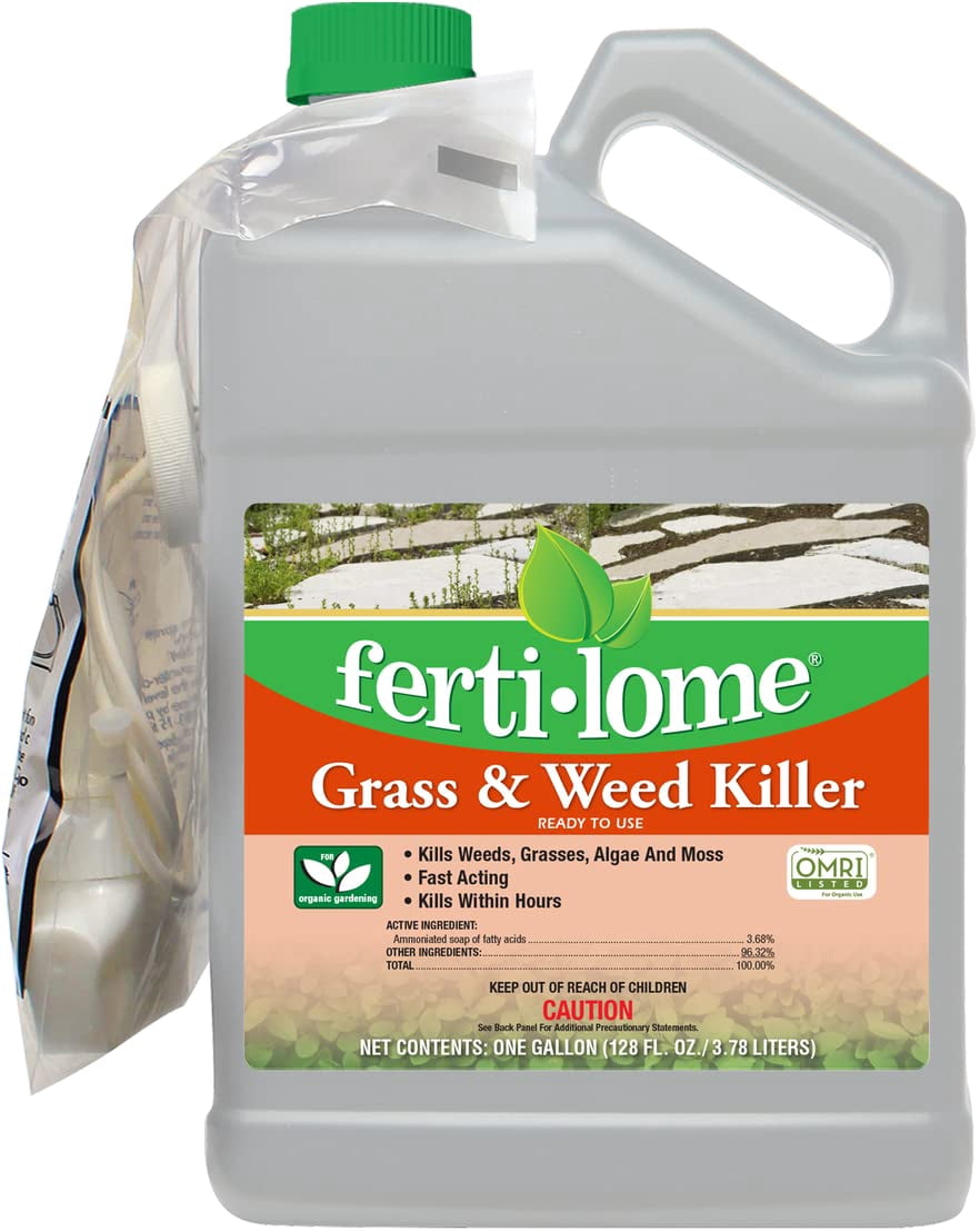 WJSP Non Selective Grass Weed Killer 1 Gal Ready to Listed for Driveways Patios Mulch Beds Gardens
