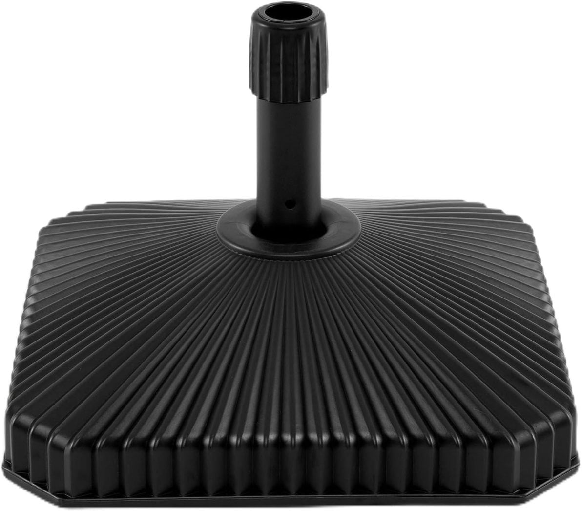 WJSP Patio Umbrella Base, 44 LBS Capacity Water & Sand Fillable Market Table Umbrella Stand Fit 1.5”/1.34”/1.26” Umbrella Pole, Square Seashell-Shaped Weighted Base for Poolside Garden Deck Lawn
