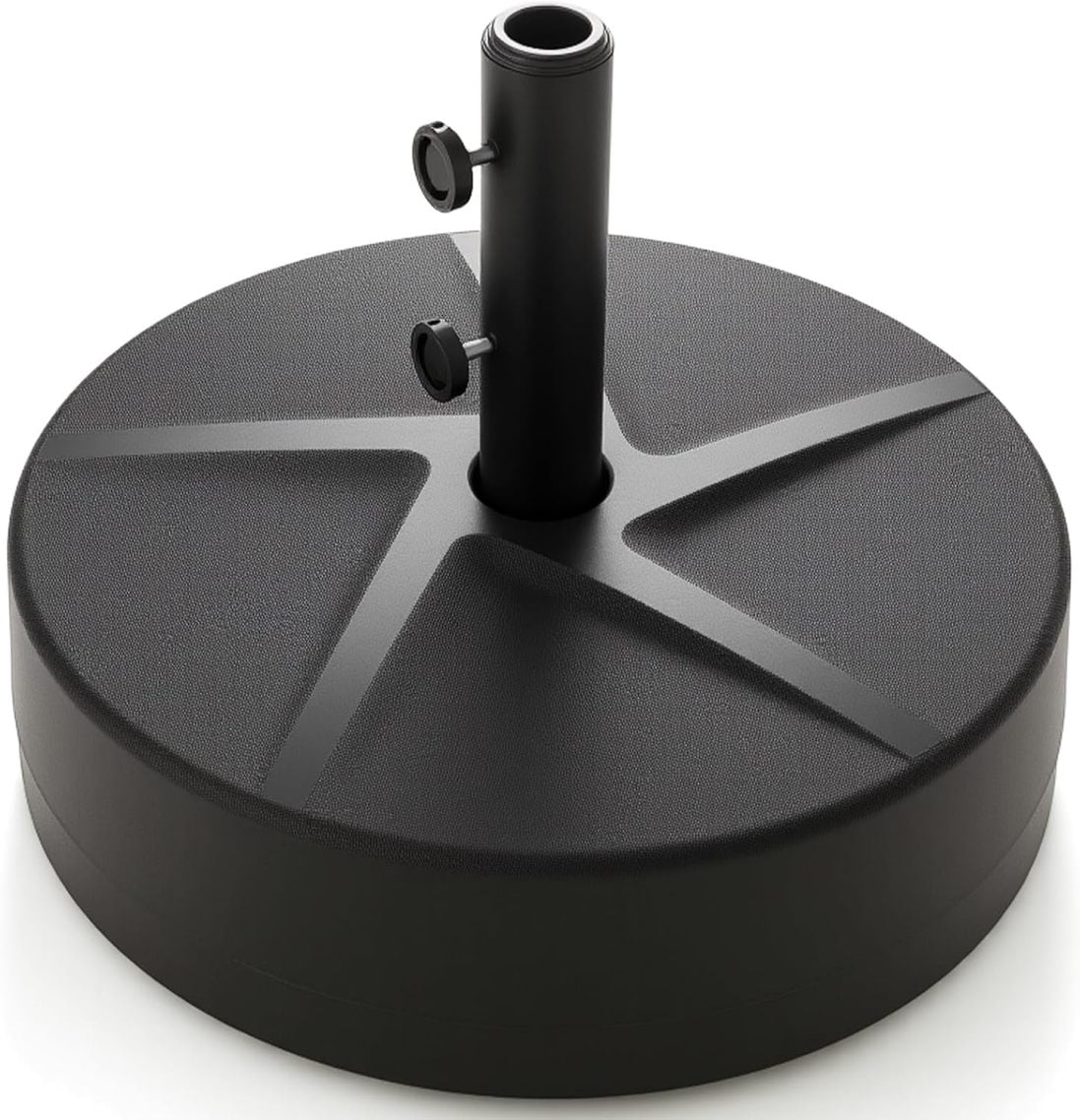 WJSP Patio Umbrella Base, 88LBS Capacity Water & Sand Fillable Market Table Umbrella Stand Fit 1.89"/1.5"/1.42" Umbrella Poles w/ 2 Adjustable Knobs, Weighted Base for Poolside Garden Deck Lawn