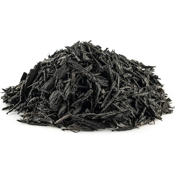 WJSP Shredded Rubber Mulch 1.5 cu ft 27 lbs Black for Gardens Lawns Landscaping Playgrounds