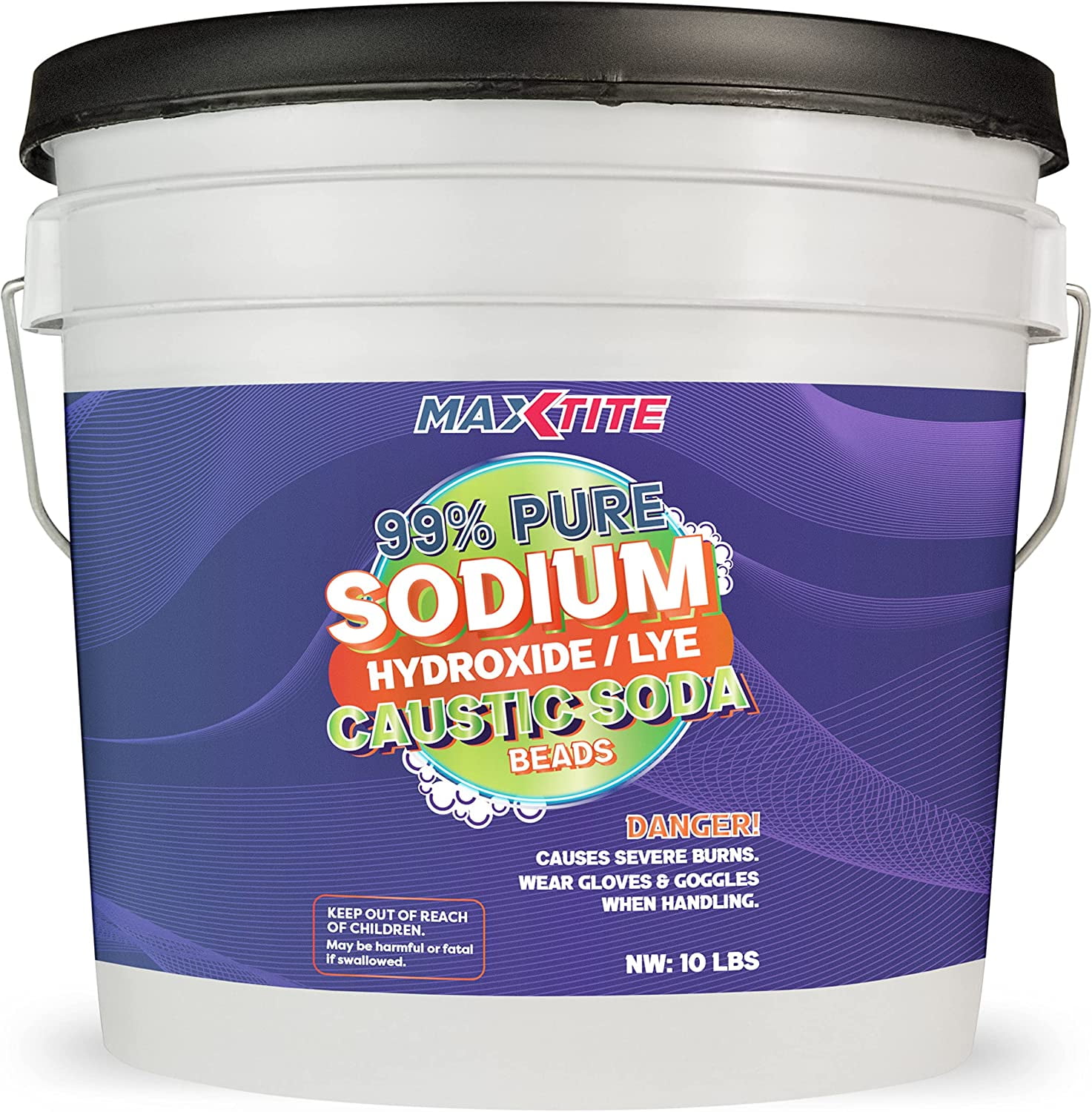 WJSP Sodium Hydroxide Lye 99% Pure 10lbs Caustic Soda Beads Drain Cleaner Heavy Duty Opener for Clogs Grease Paint