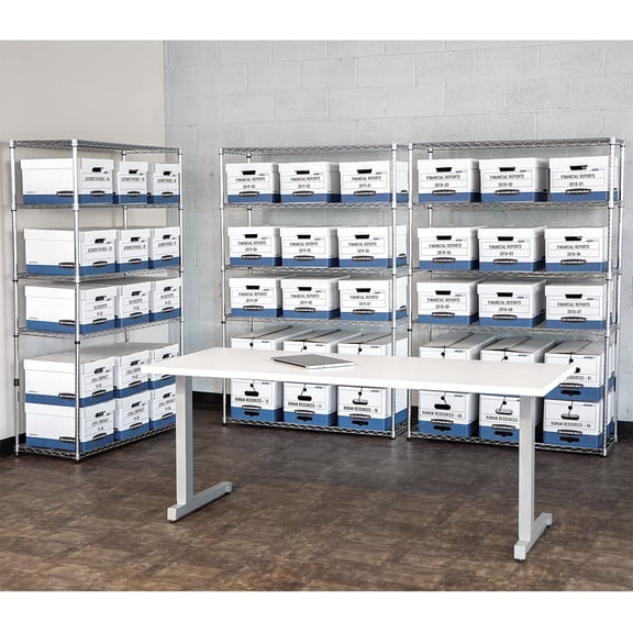 WJSP Storage Boxes Legal Size 4 pack Clear FastFold String Button for Office Medium Duty File Organizer