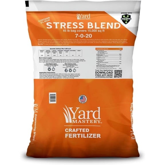 WJSP Summer Lawn Fertilizer 7-0-20 45 Lb Covers 15000 Sq Ft With Iron Bio Nite For Turf Stress