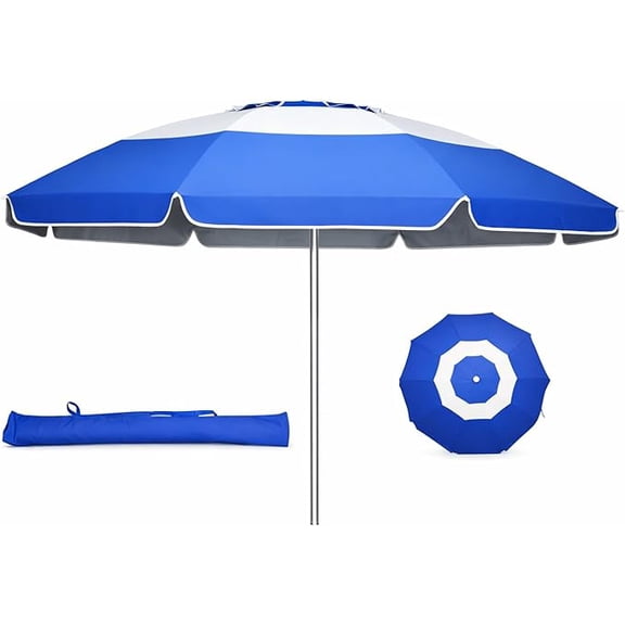 WJSP Ultra Light Pool Umbrella Shade 7ft Diameter 210D Oxford Fabric UPF50+ Silver Coating for Floating Table Salt Water Pool Corrosion Resistant Pole