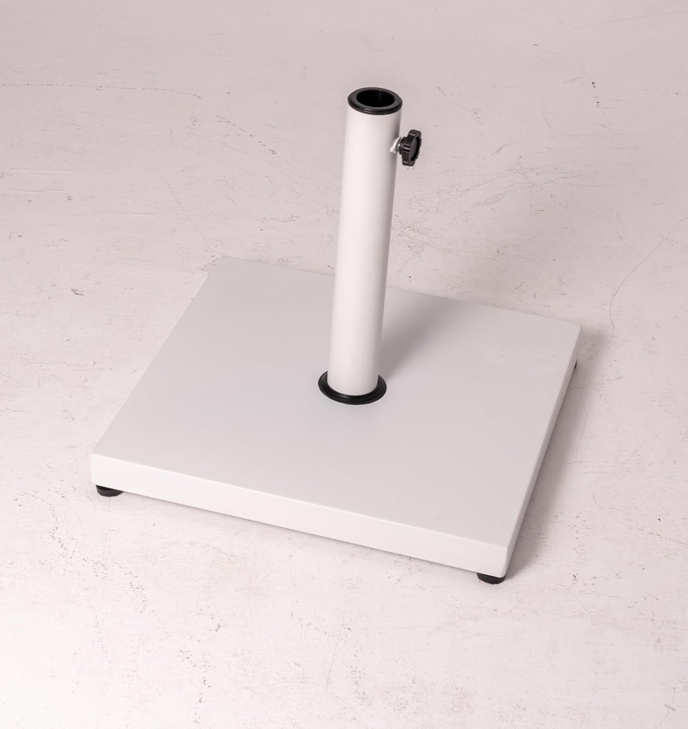 WJSP Umbrella Base 42Lbs White Stainless Steel Tube Fits 1.35"-1.89" Poles For Patio Outdoor