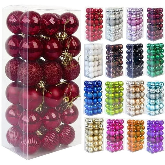 WJSXC 36Pcs Christmas Xmas Tree Ball Bauble Hanging Home Party Ornament Decor Wine 6CM