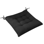 WJSXC Chair Seat Cushion Super Soft Square Solid Color Chair Pads for Indoor and Outdoor Seat Mats Black 15.75 x 15.75"