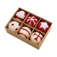 thumbnail image 1 of WJSXC Christmas Balls, 6Pcs 1.9 Inch Wool Felt Christmas Balls Hanging Ornaments Shatterproof Delicate Baubles Set, for Home Holiday Party Xmas Tree Decoration Gifts, 1 of 6