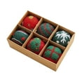 thumbnail image 1 of WJSXC Christmas Balls, 6Pcs 1.9 Inch Wool Felt Christmas Balls Hanging Ornaments Shatterproof Delicate Baubles Set, for Home Holiday Party Xmas Tree Decoration Gifts, 1 of 6