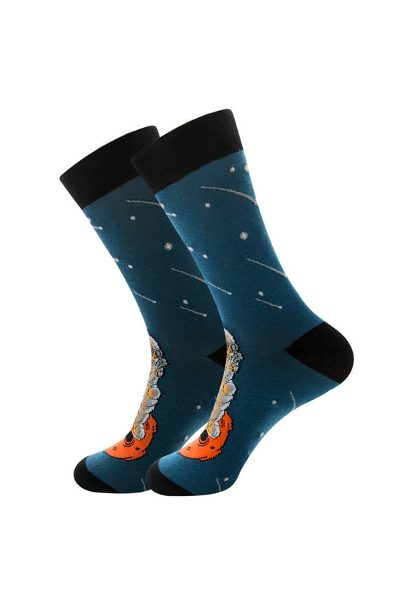 PRETXORVE Cosmos Series Star Constellations Female Laughing Socks Astronaut Socks