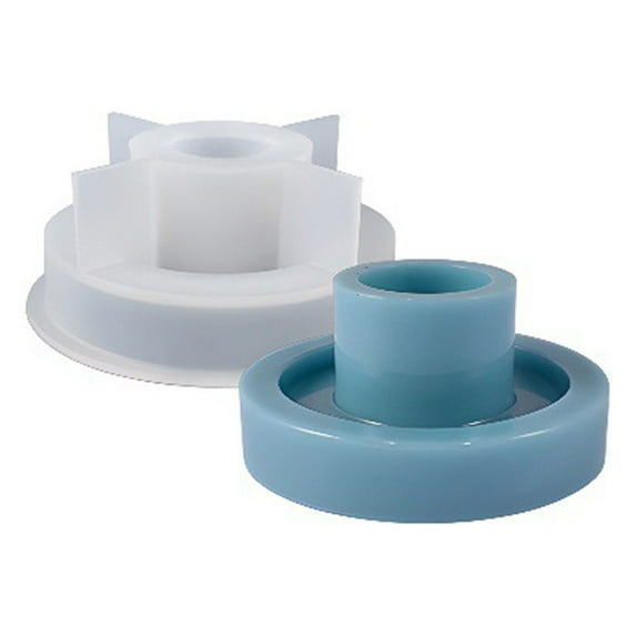 WJSXC Epoxy Resin Mould Aromatherapy Candle Pentagonal Star Hexagonal Circular Ring Candlestick Base Silicone Mould A