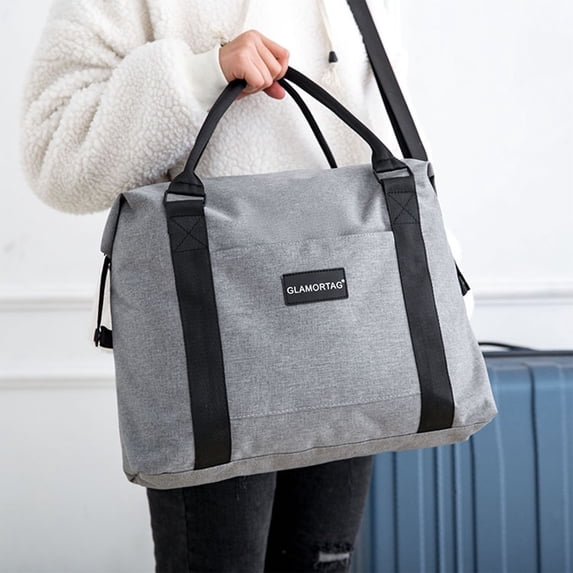WJSXC Large Travel Bag Expandable Gym Bag On Overnight Bags for Women with Trolley Sleeve Wet Pockettravel Duffel BagsTravel Bag Sports Tote Gym Bag Gray