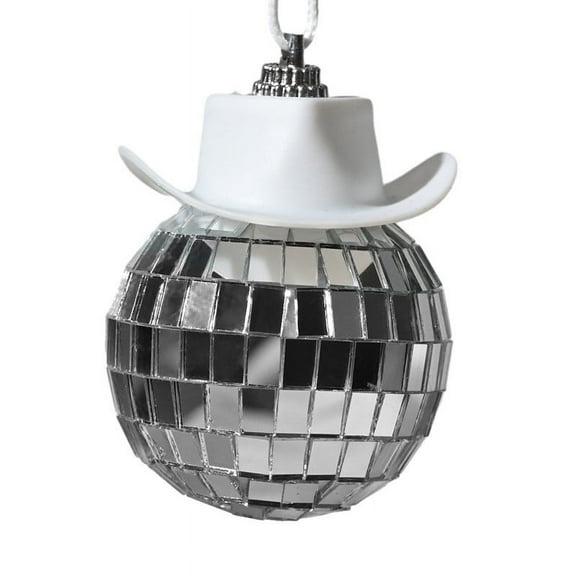 WJSXC Mini Disco Ball Disco Ball Keychain Mini Disco Ball Ornaments Cowboy Hat Keychain Disco Ball Ball Party Decorations Keychain Cowboy Hat Ornament White