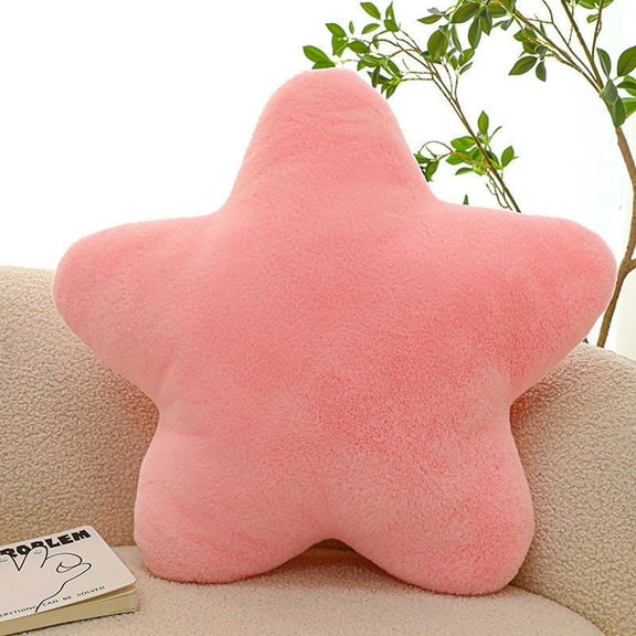 WJSXC Star Pillow Super Soft Cute Plush Toy Sleeping Pillow Soft Girl Gift Girly Heart Cream Color E