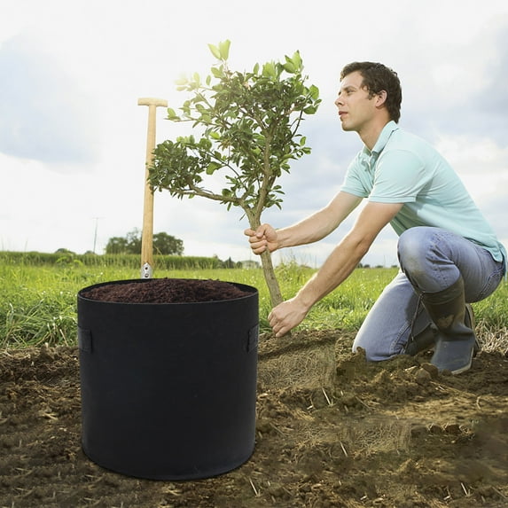 WJSXC Tree Planting BagNon-woven Flower BagNutrition Plant BagGrowing BagNon-woven Flower BagNutrition Plant Bag Black