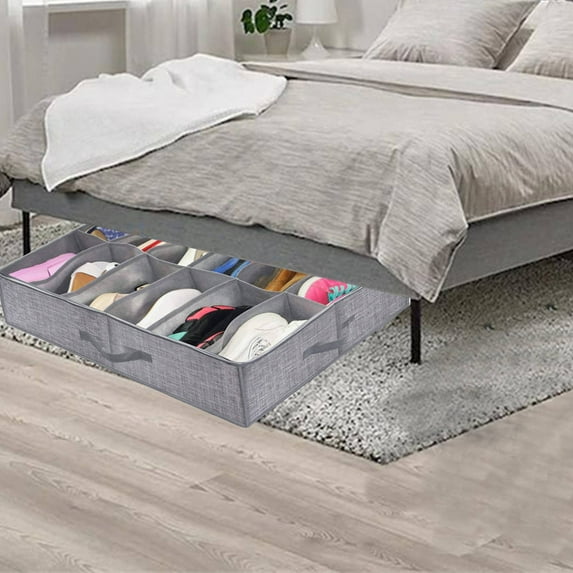 WJSXC Under Bed Shoe Storage Bag Storage Box Under Bed Drawer Storage Box Non-woven Material Space Saving Foldable Design B