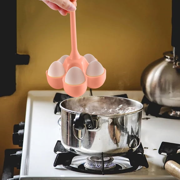 WJY Silicone 5-Hole Egg Poacher, Red