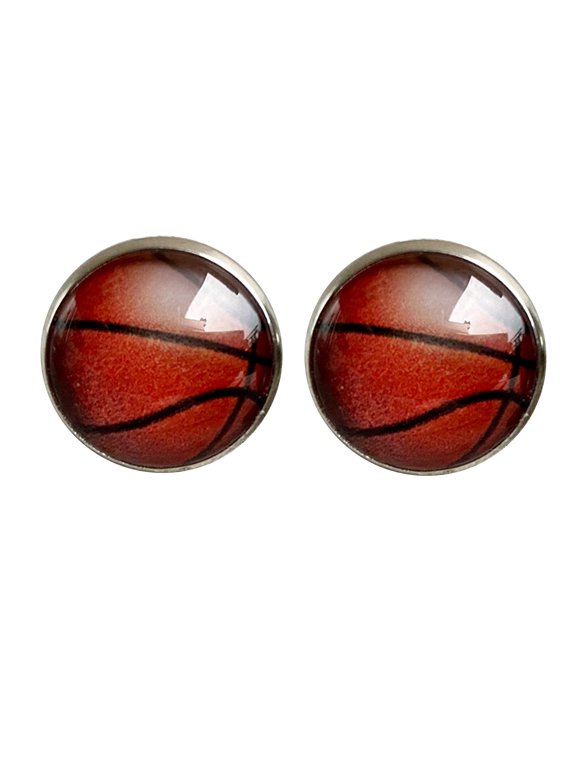 Earrings for Women,Time Gem Glass Earrings Sports Basketball Baseball Softball Volleyball Simple Vintage Earrings