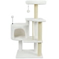 thumbnail image 1 of WK 36.22" Cat Tree Cat Tower with Soft Perch Cat Condo and Jute Scratching Post,Beige, 1 of 7
