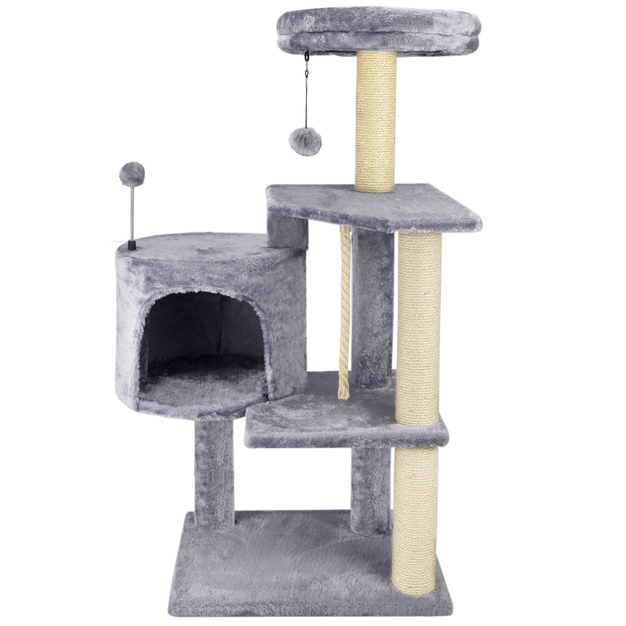 ZENY 36-in Cat Tree & Condo Scratching Post Tower, Beige - Walmart.com