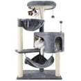 thumbnail image 1 of AIWIKIDE 39.37" Cat Tree Cat Tower with Cat Condo and Big Hammock for Indoor Small Cats,Grey, 1 of 7