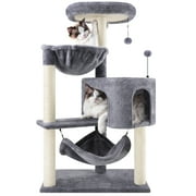 WK 39.37" Cat Tree Cat Tower with Cat Condo and Big Hammock for Indoor Small Cats,Grey