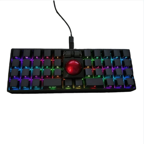 WK 40 BALL Small Configuration Trackball Keyboard Supports Via Key Changing, with Separate Mouse Left and Right Keys, Mechanical Keyboard Kit, Customized Ergonomic Game Accessories, MX with 2 Scroll