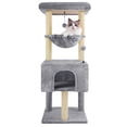 thumbnail image 1 of WK 43.3" Cat Tree for Indoor Cats,Cat Tower with Cat Condo Cozy Hammock Scratching Posts,Grey, 1 of 8