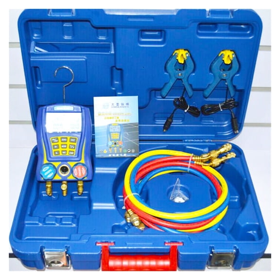 WK-6889 Refrigeration Pressure Gauge Digital Manifold Pressure Gauge Vacuum Pressure Temperature Meter Test Air-Conditioning ,Easy to Use