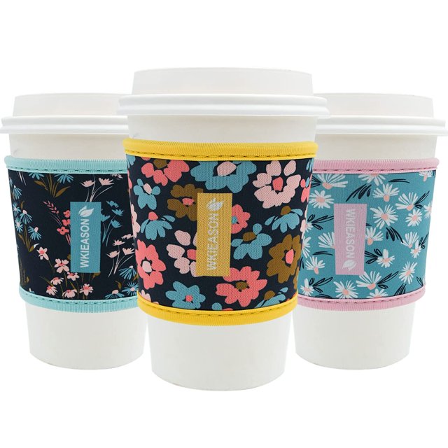WK IEASON Reusable Hot Coffee Cup Insulator Sleeves Neoprene Hot Coffee