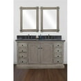 thumbnail image 1 of WK8160-WK SQ TOP 60 in. Solid Recycled Fir Double Sink Vanity With Rectangular Sink Limestone Top-No Faucet, 1 of 1