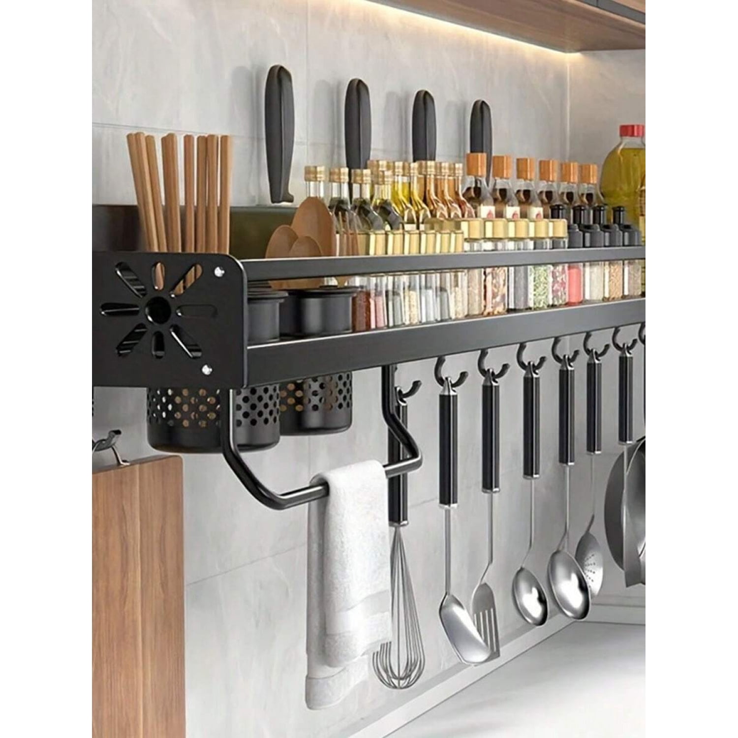 WKGDAUAMFXP1pc Hanging Spice Rack For Wall, Cooking Utensils Hanger ...