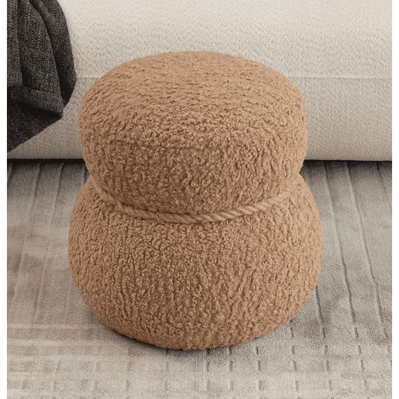 WKJ1Y Light Camel Snowman Stool - 14.56in Seat Body Width, Playful & Lovely, Suitable for All Spaces