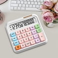 thumbnail image 1 of WKSCLPAI 12-Digit Portable Calculator with Flexible Silicone Keyboard - Multi-color Series, Slim & Easy to Clean, Ideal for Office/Internet Style Personalized Use, White, 1 of 4