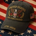 thumbnail image 1 of WKSCLPAI 250 Anniversary Hats, 2026 USA Semiquincentennial Hat, Patriotic-theme Pattern Printting Adjustable Baseball Cap for Men Women, 1 of 6