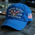 thumbnail image 1 of WKSCLPAI 250 Anniversary USA Hat, 1776–2026 USA Flag & Bald Eagle Printed Patriotic Commemorative Hat, Adjustable Baseball Cap for Men Women, For Celebrate Freedom 250 Years, 1 of 3