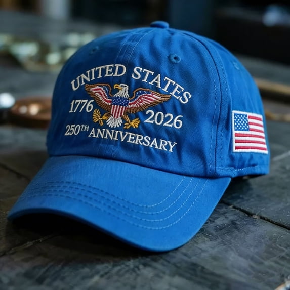 WKSCLPAI 250 Anniversary USA Hat, 1776–2026 USA Flag & Bald Eagle Printed Patriotic Commemorative Hat, Adjustable Baseball Cap for Men Women, For Celebrate Freedom 250 Years