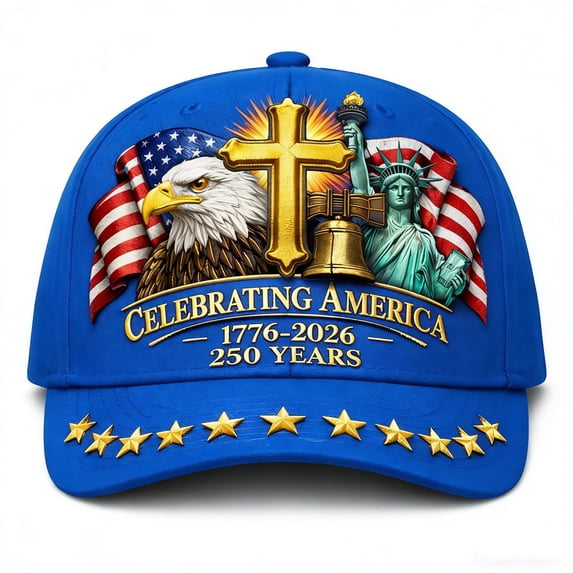 WKSCLPAI 250 Anniversary USA Hat, United States 250th Commemorative Hat, Eagle Printed Patriotic Baseball Cap, Adjustable 250 American Cap for Men Women, Blue
