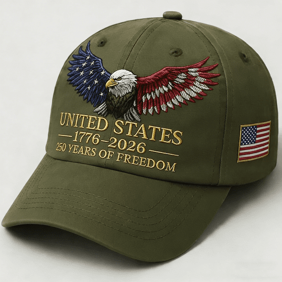 WKSCLPAI 250th US Anniversary Commemorative Hat, 1776–2026 Celebrate American 250 Years of Freedom, Adjustable Red Blue White Eagle Print Baseball Cap for Men Women