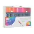 thumbnail image 1 of WKSCLPAI 48 Pcs Dual Brush Highlighter Pen, 80 Colored Art Marker Pens with Fine Nibs and Thick Soft Nibs, Multi-purpose Quick-Drying Color Pens for Writing Drawing Graffiti Art Supplies, 1 of 4
