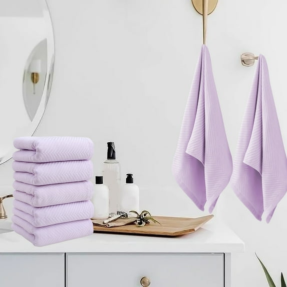 WKSCLPAI 5 Pack Large Bath Towels,100% Cotton,Highly Absorbent Towels for Bathroom,Soft Quicks Drying Bath Sheets, Adult Washcloth Towel Set,Purple