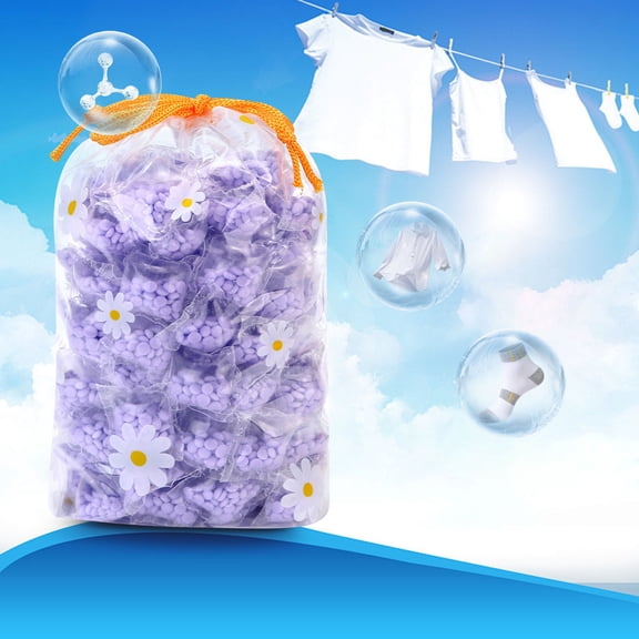 WKSCLPAI 50Pcs Scent Beads Laundry,Laundry Scent Booster,Fabric Softener Beads,Clothes Freshener,Ultra-clean Washing,Long-lasting Fragrance,Anti-static,Purple