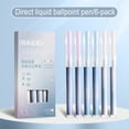 thumbnail image 1 of WKSCLPAI 6 Pcs Black Ink Gel Pen with Direct Liquid Filling, Quick-dry Ink Pens with Premium 0.5 mm Fine Point Pens, Smooth Writing with Even Ink Flow(Chambray Blue), 1 of 6