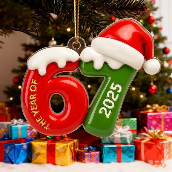 WKSCLPAI 67 Christmas Ornament, Funny 67 Small Acrylic Decorations for Christmas Tree, 67 Ginger_bread Ornaments, 67 Christmas Wrapping Paper Decor Ornaments Birthday Gifts, #GC