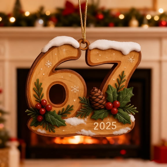 WKSCLPAI 67 Christmas Ornament, Funny 67 Small Acrylic Decorations for Christmas Tree, 67 Ginger_bread Ornaments, 67 Christmas Wrapping Paper Decor Ornaments Birthday Gifts, #MK