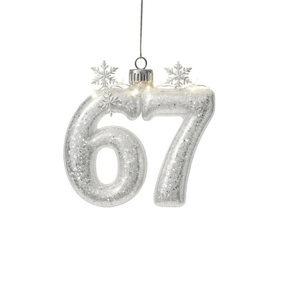 WKSCLPAI 67 Christmas Ornament Six Seven Ornaments Funny 67 Meme Teen Slang Hanging Ornaments for Xmas Tree & Gift, Gingerbread, Forest, Crystal, Porcelain Wide Variety of Themes to Choose