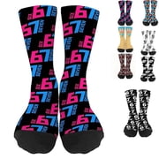 WKSCLPAI 67 Socks Funny Meme Mason Novelty Six Seven Crew Socks for Boys Girls Novelty 6 7 Baseball Socks for Men Women Unique GiftsOne Size Fits Most, Style P