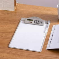 WKSCLPAI A4 Multifunctional Document Splint Calculator with Writing Board Clip, Creative Basic Standard Calculator with 8-Digit Display for Work, Study, Program, White