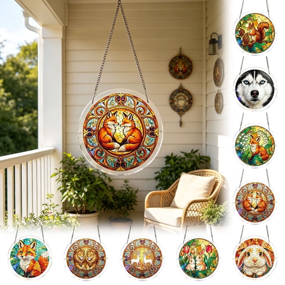 WKSCLPAI Acrylic Puzzles Suncatcher Window Hanging 7.4 Inch Creative Jigsaw Style Light Catcher for Memory Care Room Alzheimer Gift