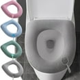 thumbnail image 1 of WKSCLPAI All-Season Toilet Seat Cushion, Soft and Skin-Friendly Household PE Toilet Seat Cover with Handle, Comfortable Washable O-shape Toilet Seat Cushions, Easy to Install, Gray, 1 of 8
